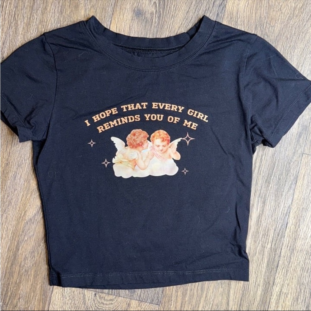 Cherry Kitten Every Girl Reminds You of Me Y2K Baby Tee